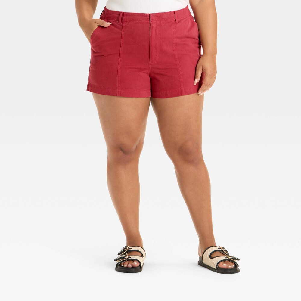 High-Rise Trouser Shorts Red 17 resposible style preppy coastal beach resortwear